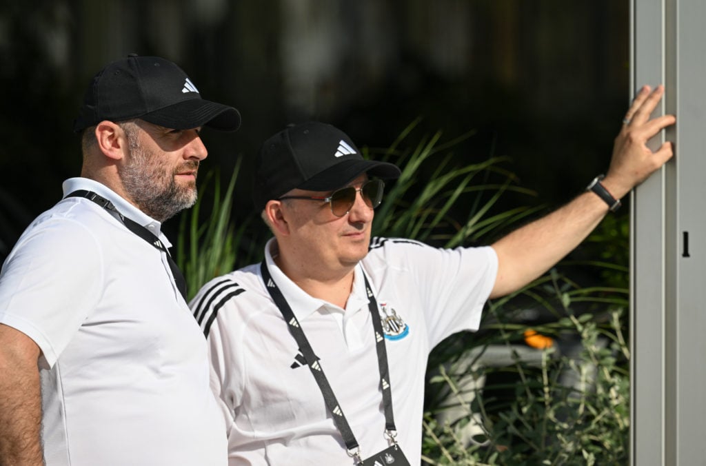 Newcastle United Sporting Director Paul Mitchell (L) and Newcastle United's CEO Darren Eales (R) during the Newcastle United Pre Season Training Ca...