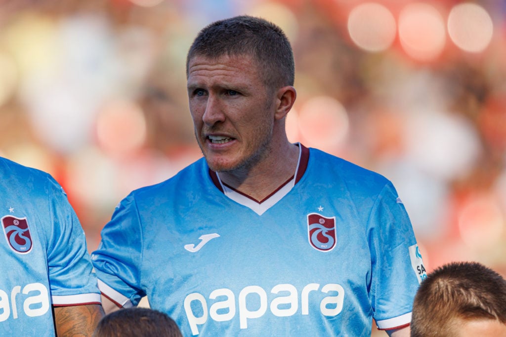 John Lundstram (Trabzonspor) seen in action during the Europa League second round qualifying game between MFK Ruzomberok and Trabzonspor at Stadion...