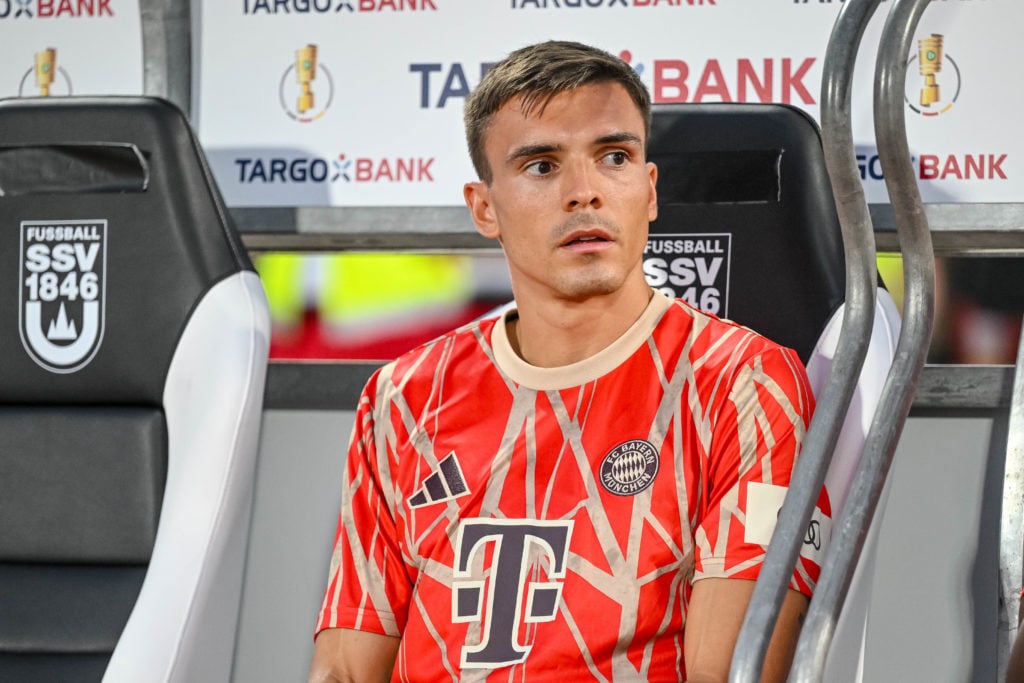 Joao Palhinha on the bench during SSV Ulm 1846 vs Bayern Munich in the DFB-Pokal