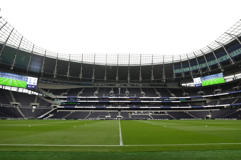 General view inside the stadium prior to the Premier League match between Tottenham Hotspur FC and Everton FC at Tottenham Hotspur Stadium on Augus...