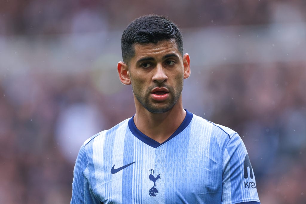 Cristian Romero of Tottenham Hotspur during the Premier League match between Newcastle United FC and Tottenham Hotspur FC at St James' Park on Sept...