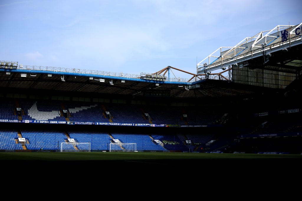 A general view inside the stadium prior to the Premier League match between Chelsea FC and Crystal Palace FC at Stamford Bridge on September 01, 20...