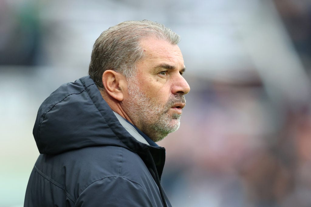 Ange Postecoglou, Manager of Tottenham Hotspur, looks on prior to the Premier League match between Newcastle United FC and Tottenham Hotspur FC at ...