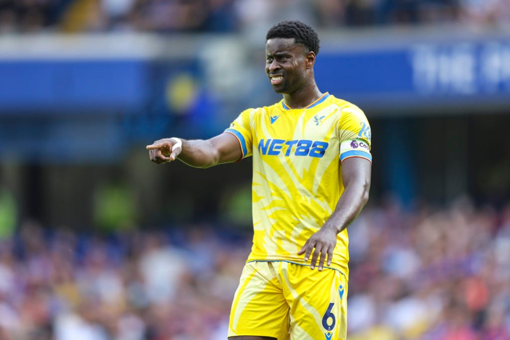 Marc Guéhi of Crystal Palace during the Premier League match between Chelsea FC and Crystal Palace FC at Stamford Bridge on September 01, 2024 in L...