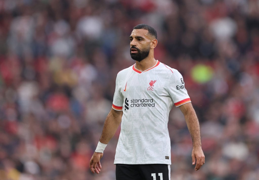 Mohamed Salah of Liverpool  during the Premier League match between Manchester United FC and Liverpool FC at Old Trafford on September 01, 2024 in ...