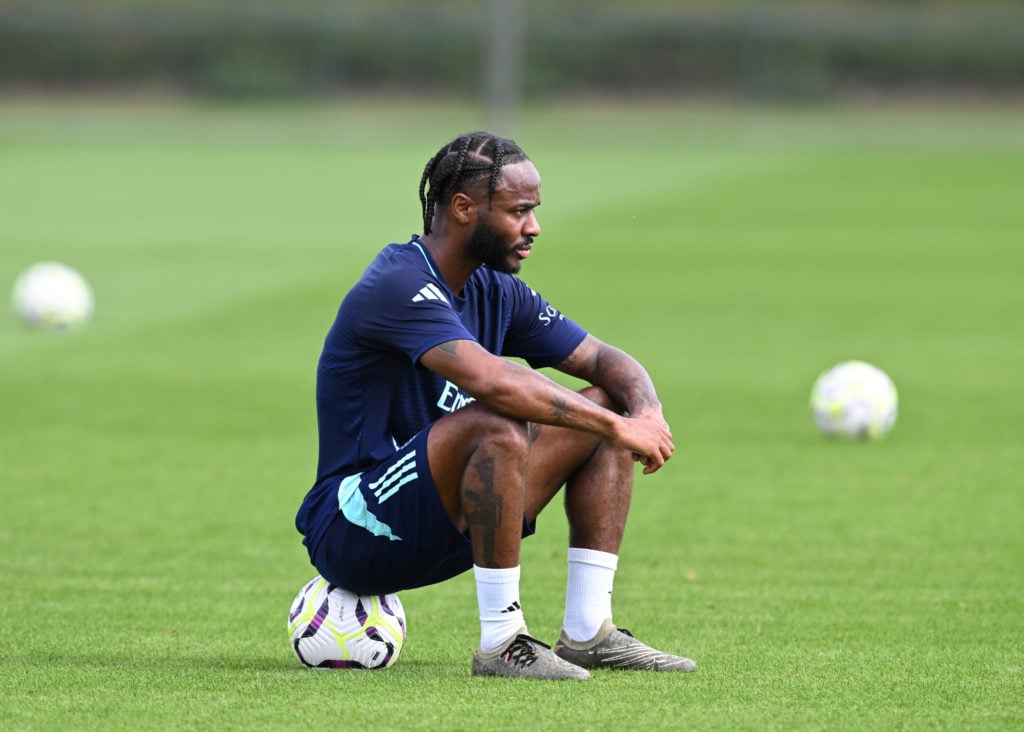 Raheem Sterling of Arsenal at Sobha Realty Training Centre on September 03, 2024 in London Colney, England.