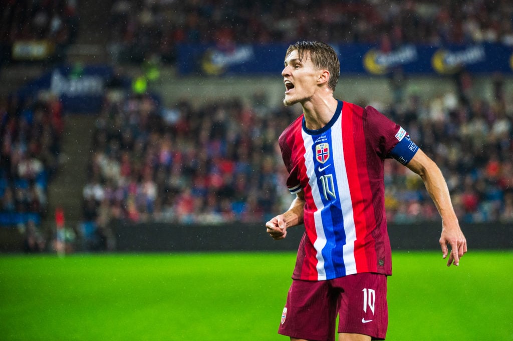 Norway Martin Odegaard during the UEFA Nations League 2024/2025 League B - Group 3 match between Norway and Austria at Ullevaal Stadium on Septembe...