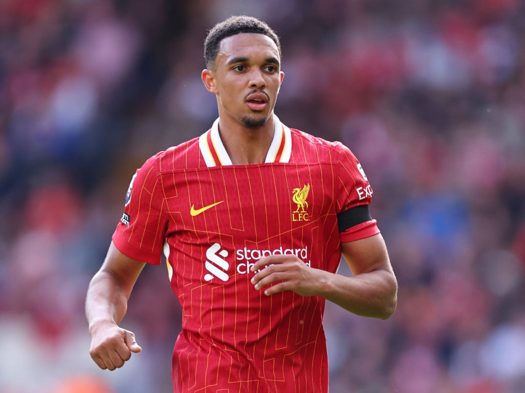 Trent Alexander-Arnold of Liverpool during the Premier League match between Liverpool FC and Nottingham Forest FC at Anfield on September 14, 2024 ...