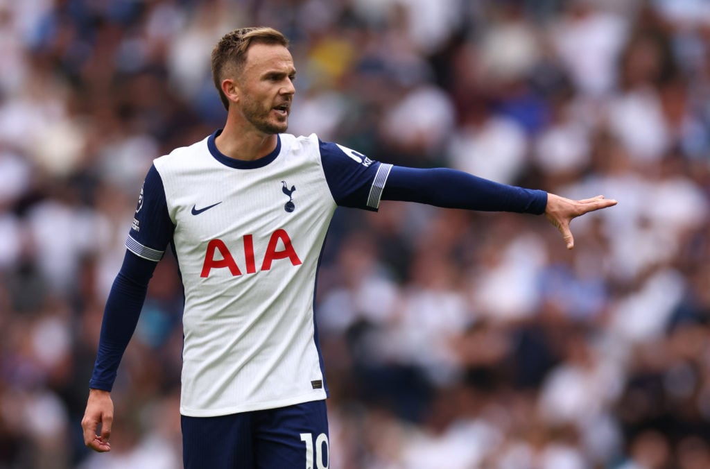 James Maddison of Tottenham Hotspur during the Premier League match between Tottenham Hotspur FC and Arsenal FC at Tottenham Hotspur Stadium on Sep...