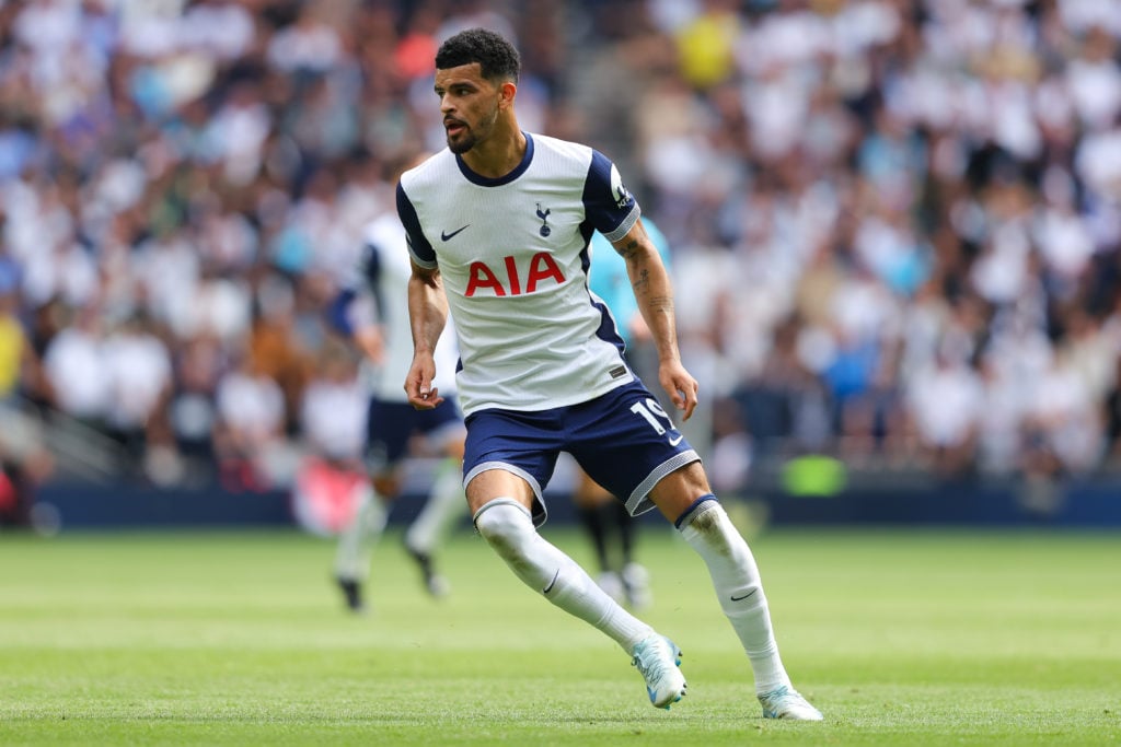 Dominic Solanke  of Tottenham Hotspur during the Premier League match between Tottenham Hotspur FC and Arsenal FC at Tottenham Hotspur Stadium on S...