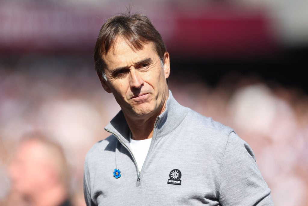 West Ham United manager Julen Lopetegui during the Premier League match between West Ham United FC and Chelsea FC at London Stadium on September 21...