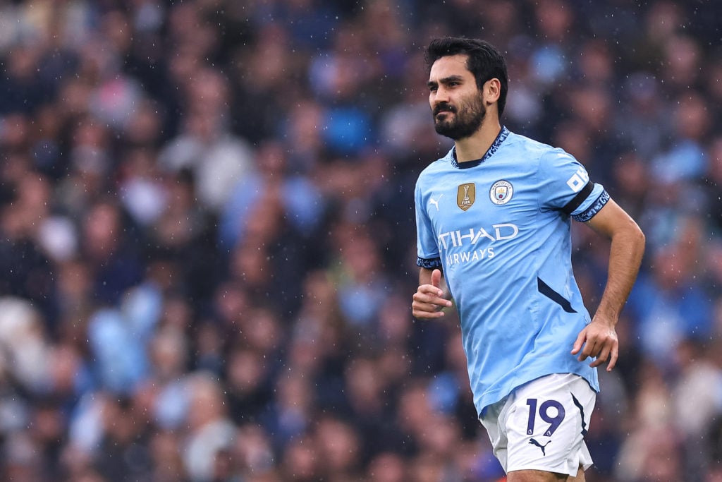 lkay Gündoan of Manchester City during the Premier League match between Manchester City FC and Arsenal FC at Etihad Stadium on September 22, 2024 i...