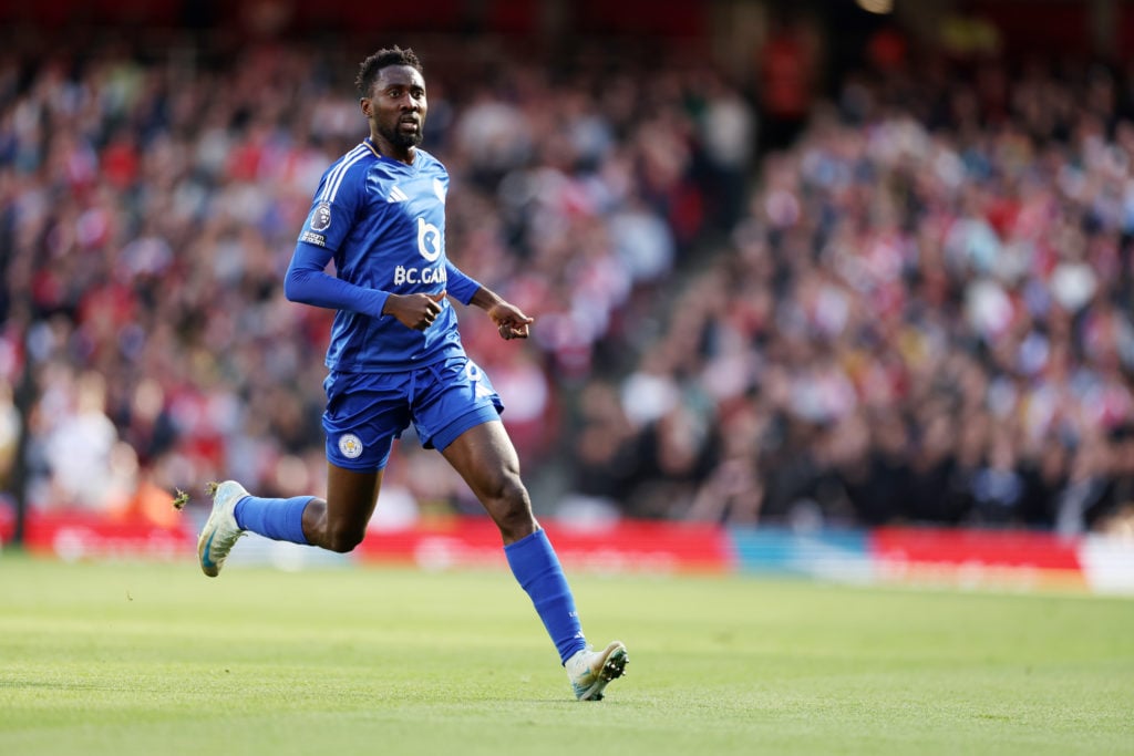 Wilfred Ndidi of Leicester City during the Premier League match between Arsenal and Leicester City at Emirates Stadium on September 28, 2024 in Lon...