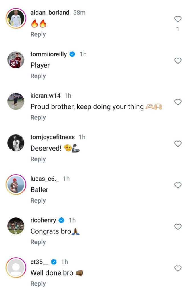 Manchester City's Rico Henry wishes Kadan Young well after his Aston Villa debut.