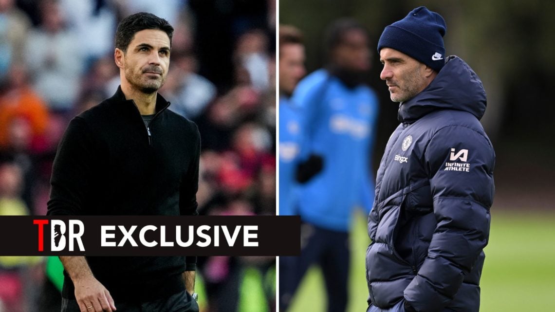 Split image of Mikel Arteta and Enzo Maresca.