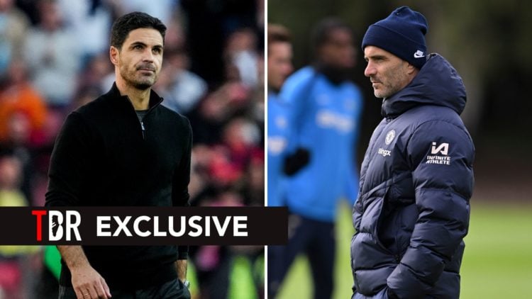 Split image of Mikel Arteta and Enzo Maresca.