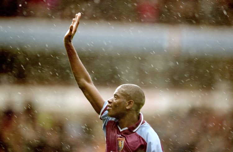 28 Oct 2000:  Ian Taylor of Aston Villa celebrates during the FA Carling Premiership match against Charlton Athletic at Villa Park in Birmingham, E...