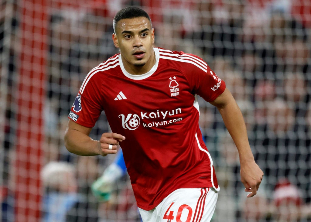 Murillo of Nottingham Forest running during the Premier League match between Nottingham Forest and Arsenal FC at City Ground on January 30, 2024 in...