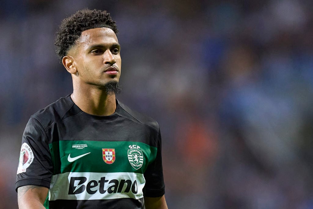 Marcus Edwards of Sporting CP looks on during the SuperTaca de Portugal match between Sporting CP and FC Porto at Estadio Municipal de Aveiro on Au...