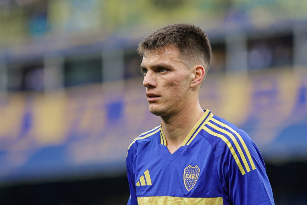 Kevin Zenon of Boca Juniors is gesturing during a match between Boca Juniors and San Lorenzo as part of Liga Profesional 2024 at Estadio Alberto J....