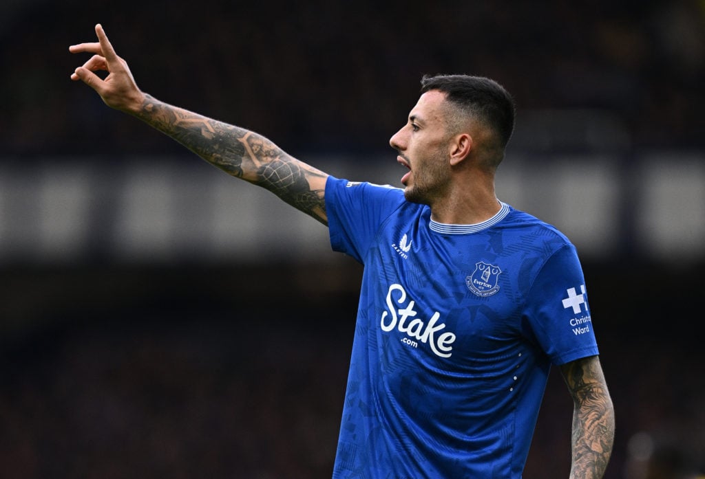 Dwight McNeil of Everton FC during the Premier League match between Everton FC and Crystal Palace FC at Goodison Park on September 28, 2024 in Live...