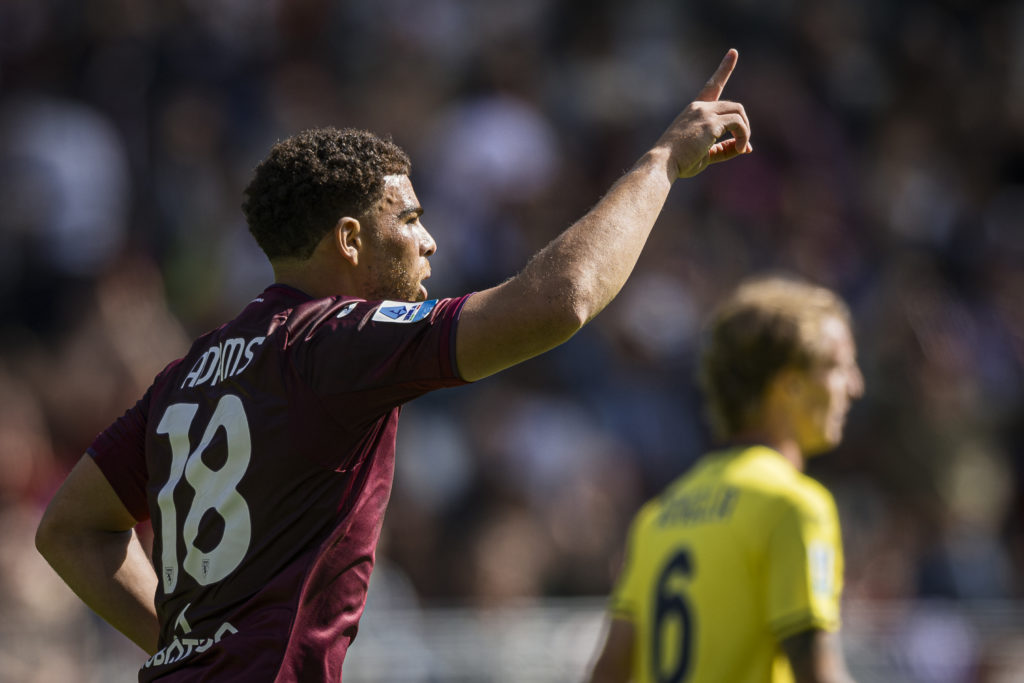 Che Adams of Torino FC celebrates after scoring a goal