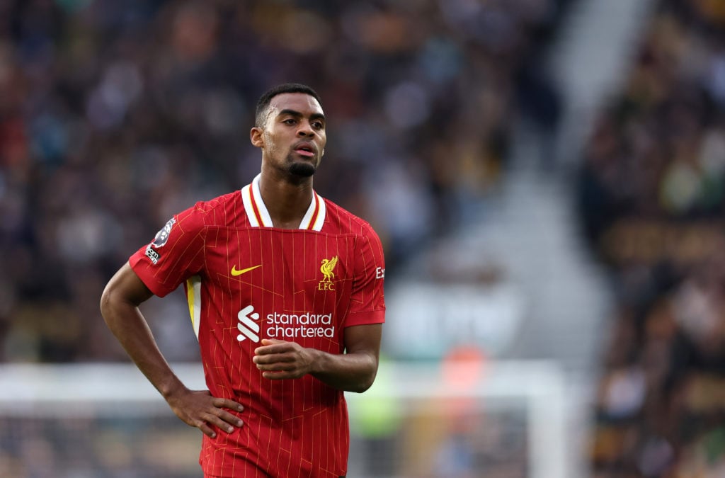 Ryan Gravenberch of Liverpool  during the Premier League match between Wolverhampton Wanderers FC and Liverpool FC at Molineux on September 28, 202...