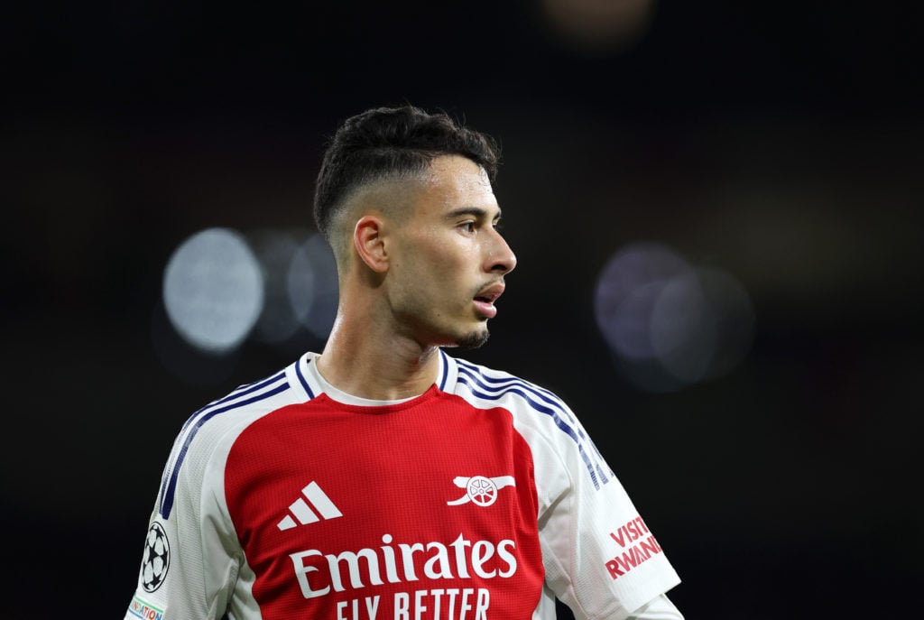 Gabriel Martinelli of Arsenal  during the UEFA Champions League 2024/25 League Phase MD2 match between Arsenal FC and Paris Saint-Germain at  on Oc...