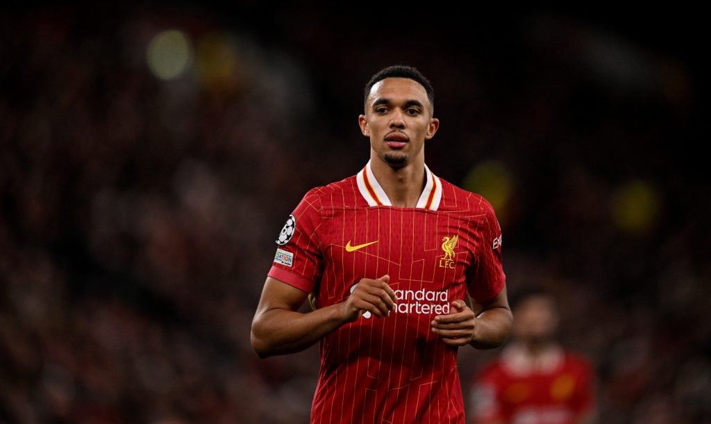 (THE SUN OUT, THE SUN ON SUNDAY OUT) Trent Alexander-Arnold of Liverpool during the UEFA Champions League 2024/25 League Phase MD2 match between Li...