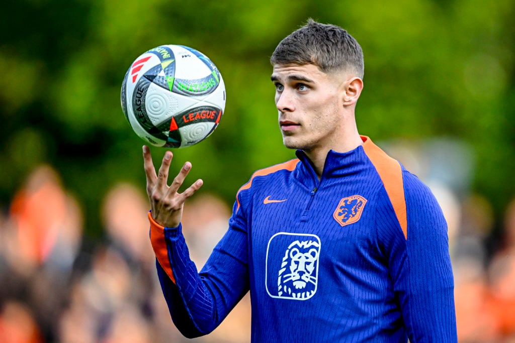 Netherlands player Mickey van de Ven participates in the training and press conference for the Netherlands Nations League season 2024-2025 at the K...