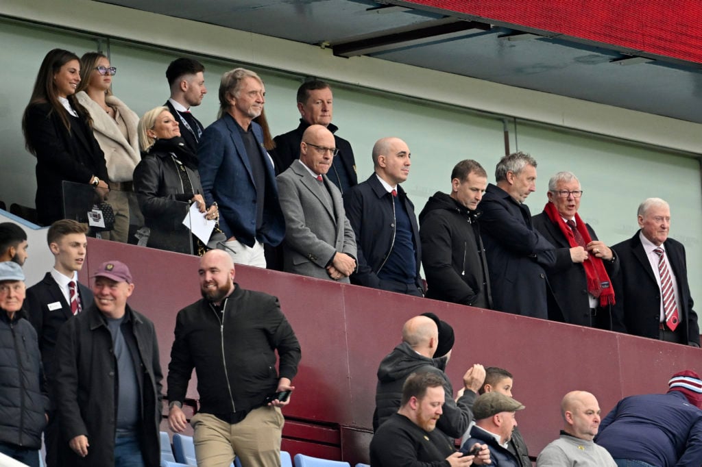 Sir Jim Ratcliffe, owner of Manchester United, Dan Ashworth, Sporting director of Manchester United and Sir Alex Ferguson, Former Manchester United...