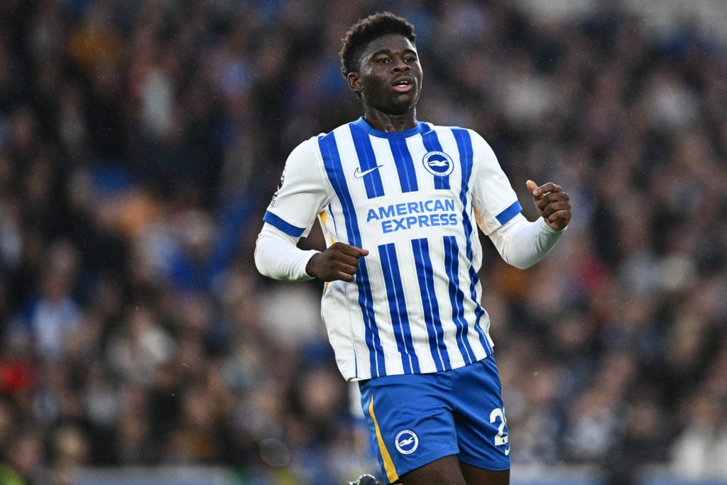 Carlos Baleba of Brighton & Hove Albion F.C. during the Premier League match between Brighton & Hove Albion FC and Tottenham Hotspur FC at ...