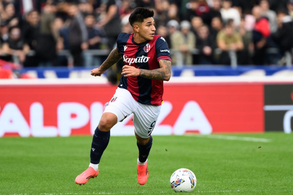 Santiago Castro of Bologna FC in action during the Serie A football match between Bologna FC and Parma Calcio at Renato Dall'Ara stadium. Bologna (...