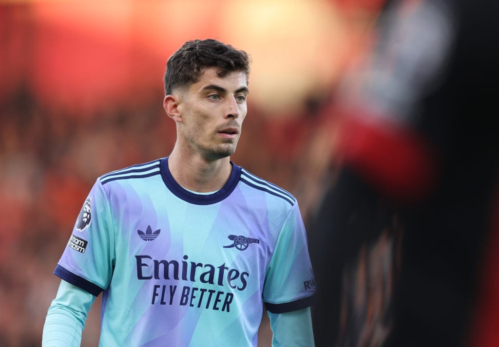 Kai Havertz of Arsenal during the Premier League match between AFC Bournemouth and Arsenal FC at Vitality Stadium on October 19, 2024 in Bournemout...