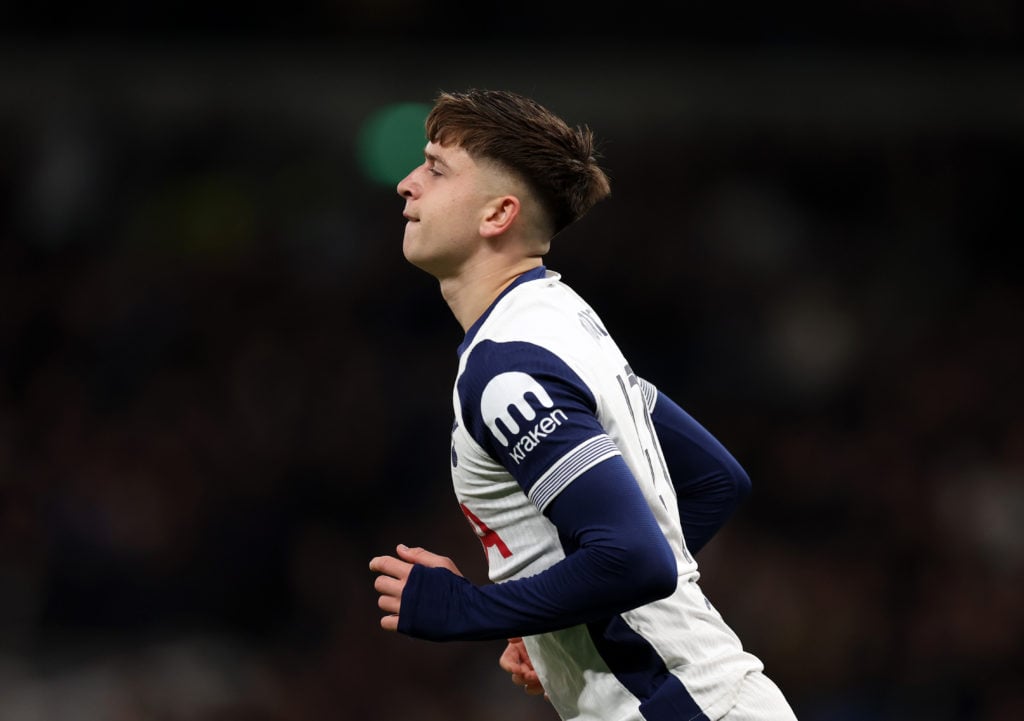 Mikey Moore of Tottenham Hotspur  during the UEFA Europa League 2024/25 League Phase MD3 match between Tottenham Hotspur and AZ at Tottenham Hotspu...