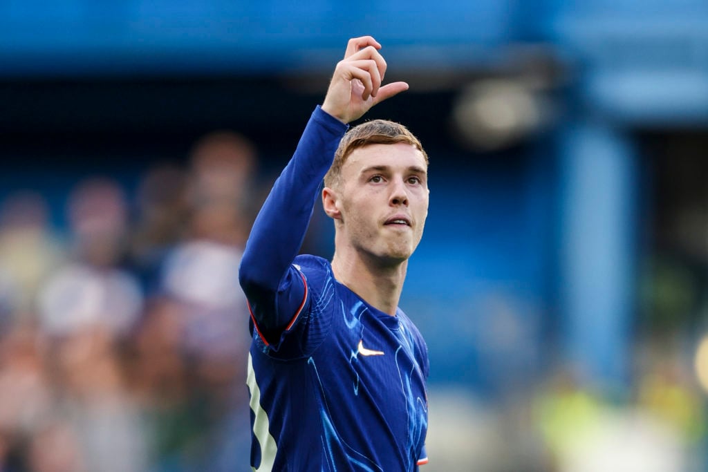 Cole Palmer of Chelsea c2 during the Premier League match between Chelsea FC and Newcastle United FC at Stamford Bridge on October 27, 2024 in Lond...