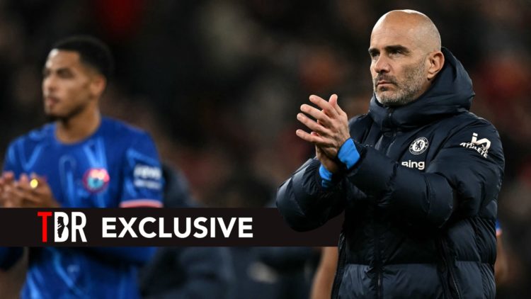 Chelsea's Italian head coach Enzo Maresca applauds the fans following the English Premier League football match.