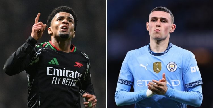 Split image of Ethan Nwaneri and Phil Foden.