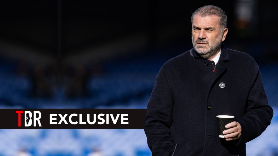 Tottenham Hotspur's manager Ange Postecoglou inspecting the pitch before the match during the Premier League match. Overlaid, an exclusive banner.