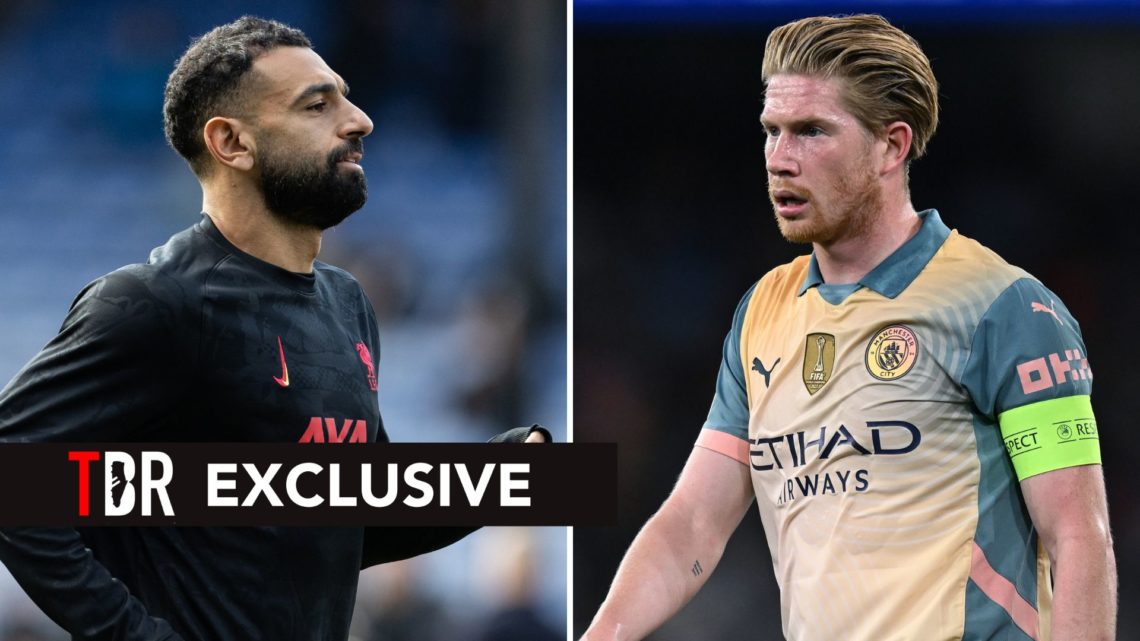Split image of Mohamed Salah and Kevin De Bruyne.