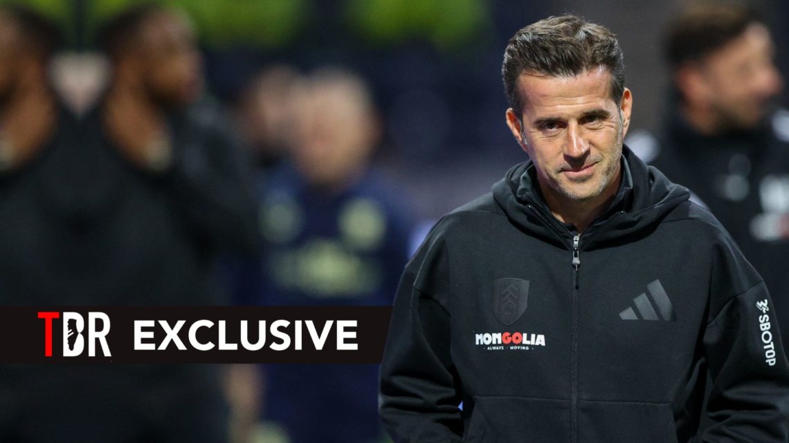 Fulham manager Marco Silva walks to his technical area for the Carabao Cup Third Round match. Overlaid, an exclusive banner.