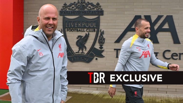 Arne Slot Head Coach of Liverpool during the UEFA Champions League 2024/25 League Phase MD2 training and press conference at Axa Training Centre. O...