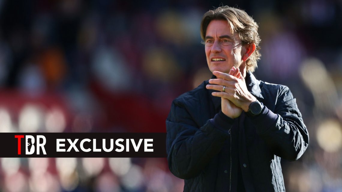 Brentford manager Thomas Frank applauds the fans at the final whistle during the Premier League match between Brentford FC and West Ham United FC. ...