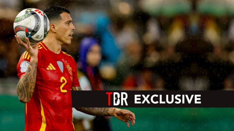 Pedro Porro of Spain controls the ball during the UEFA Nations League 2024/25 League A Group A4 match.