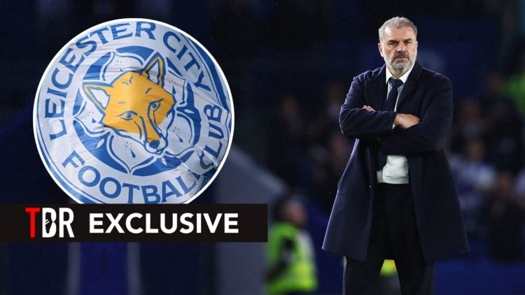 Ange Postecoglou, Manager of Tottenham Hotspur, shows dejection after the Premier League match between Brighton & Hove Albion FC. Inset, Leicester ...