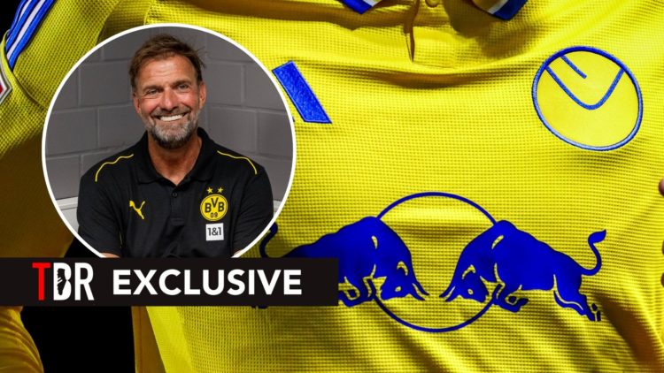 Detail of the Red Bull sponsor on the Leeds United 2024/25 yellow away shirt during the Sky Bet Championship match between Sheffield Wednesday FC a...