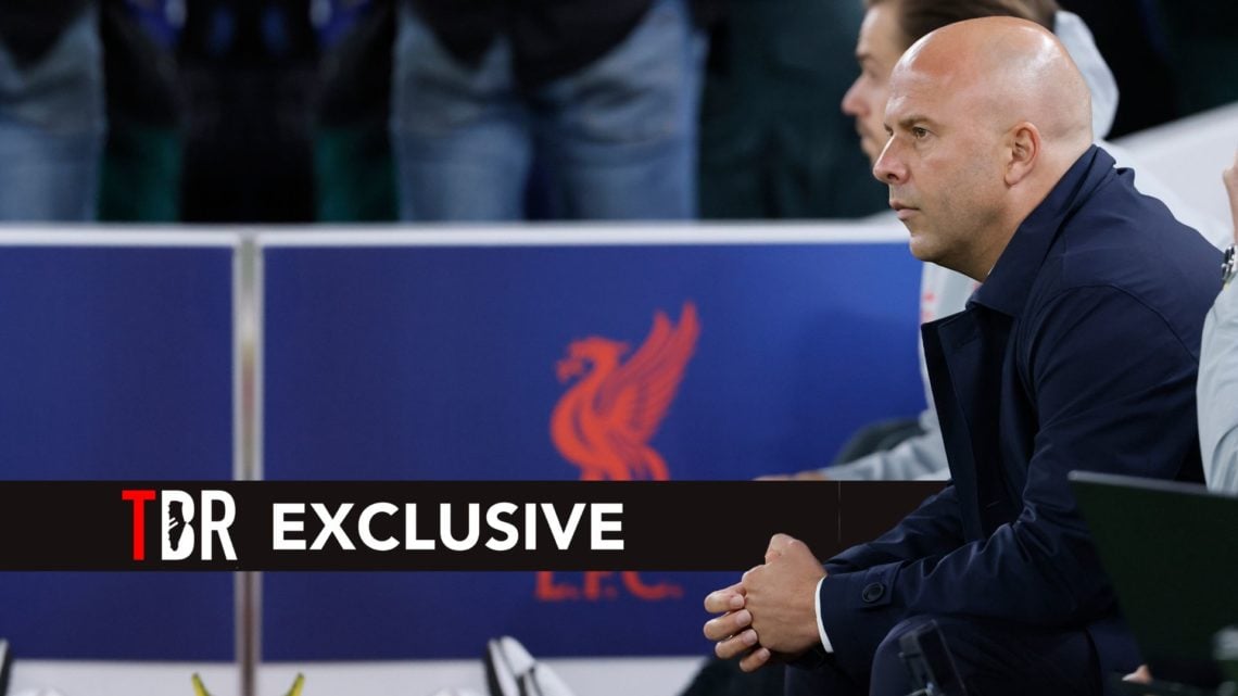 Arne Slot, Manager of Liverpool on the bench during the UEFA Champions League 2024/25 League Phase MD2 match.