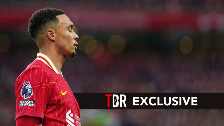 Trent Alexander-Arnold plays during the Premier League match between Liverpool and Brighton and Hove Albion at Anfield in Liverpool, England, on No...
