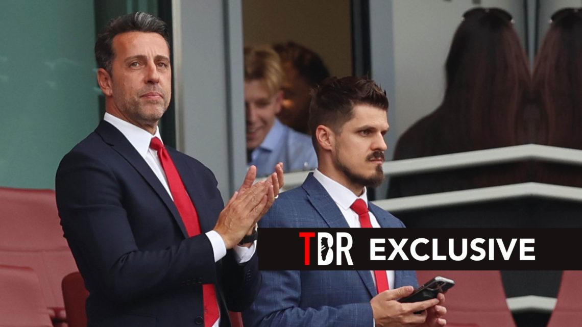 LONDON, ENGLAND - AUGUST 7: Arsenal Sporting director Edu Gaspar looks on during the pre-season friendly match between Arsenal and Bayer 04 Leverku...