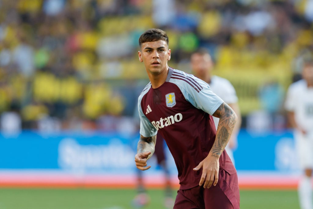 Enzo Barrenechea of Aston Villa looks on during the Pre-Season Friendly match between Borussia Dortmund and Aston Villa at Signal Iduna Park on Aug...